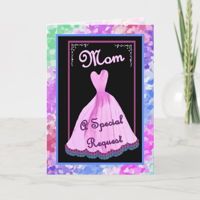 MAMÃE - Convite para a Mãe da Noiva - Vestido ROSA (Frente)