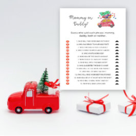 Mamãe de carro ou jogo de chá de fraldas do Xmas