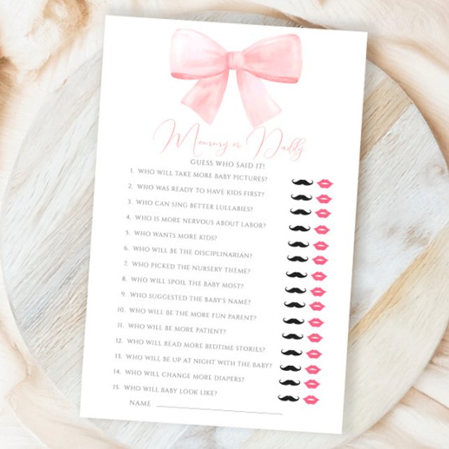 Mamãe De Pastel Cor-De-Rosa Ou Pai Adivinha Quem J (Criador carregado)