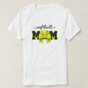 Mamãe de Softbol Fio Falso, Malha Camiseta Esporti