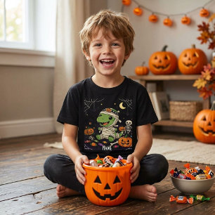 Mamãe Dinossauro Fofo Camisa de Halloween com Nome
