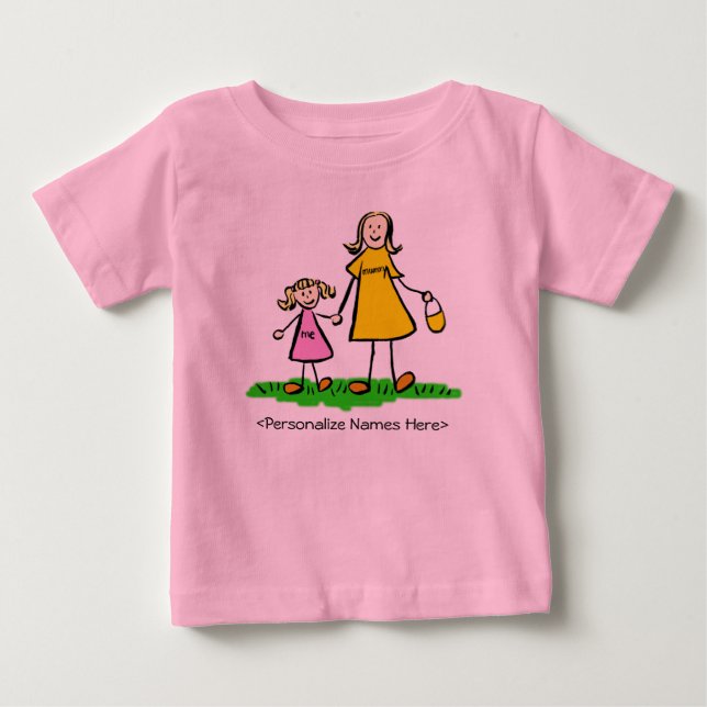 Mamãe e eu - Camisa loira da mãe e filha (Frente)