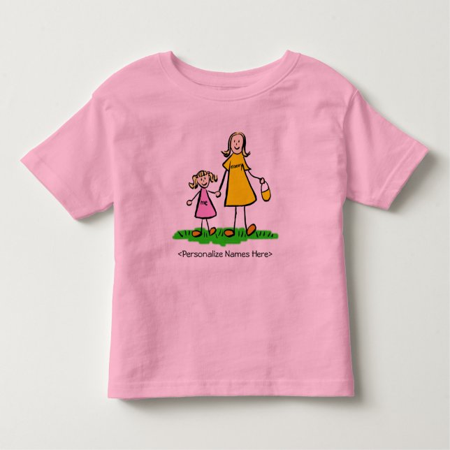 Mamãe e eu - Camiseta loira loura-mãe e filha (Frente)