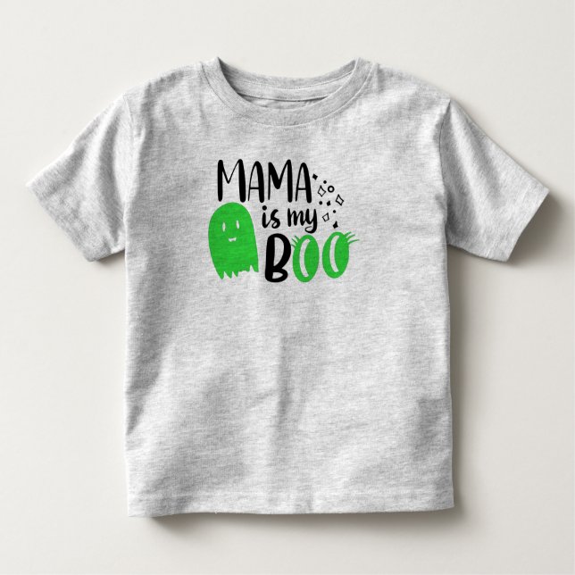 Mamãe É Minha Camiseta De Boo Halloween Toddler (Frente)