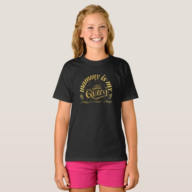 Mamãe É Minha Rainha Dourada Camisa (Frente Completa)