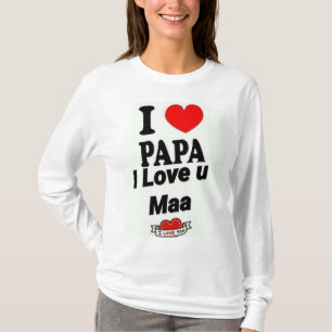 "Mamãe e Pai amam camiseta feminina - Design