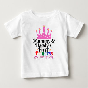 Mamãe e Pai, Princesa Bebê T camiseta 6 meses