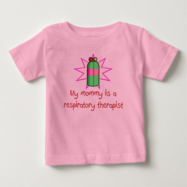 Mamãe é terapista respiratório bebê T-shirt (Frente)