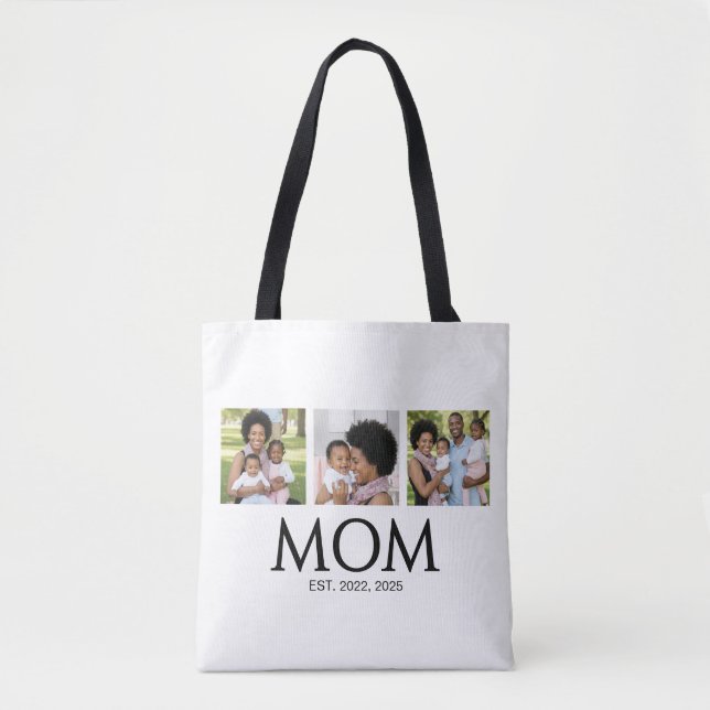 Mamãe Estabeleceu Caps Branco Bolsa de Foto Tote 3 (Frente)