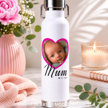 Mamãe Estabeleceu Roteiro Coração Rosa Foto Branca