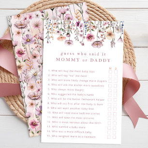 Mamãe Floral Rosa ou Jogo do Chá de fraldas Pai -