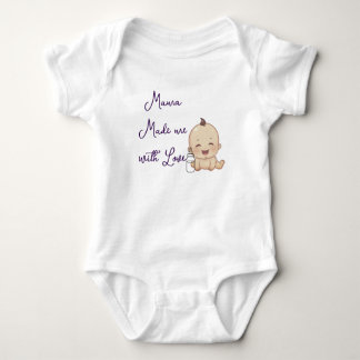 Mamãe Me Fez com Amor Body Romper Fofo para Bebê