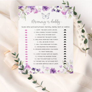 Mamãe ou chá de fraldas de borboletas prateadas ro