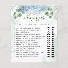 Mamãe ou Chá de fraldas de Pai azul verde