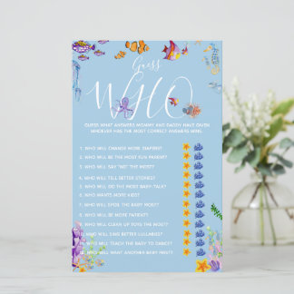 Mamãe ou jogo de Pai sob o Chá de fraldas do mar