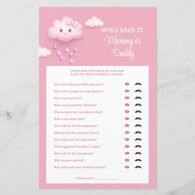 Mamãe ou Pai branco-rosado, nuvem nu (Frente)