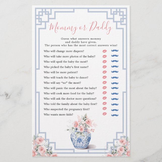 Mamãe ou Pai de Jar Ginger Chinoiserie Cor-de-Rosa (Frente)