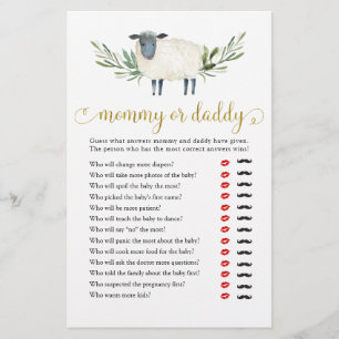 Mamãe ou Pai verde doce de cordeiro pequeno