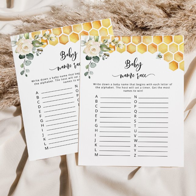 Mamãe para abelha jogo de corrida de nome de bebê (Criador carregado)