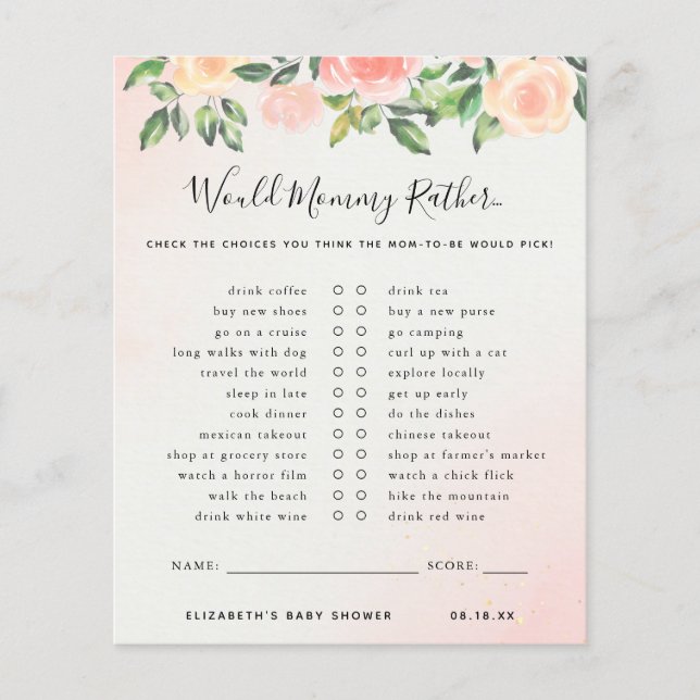 Mamãe Preferencialmente | Jogo Chá de fraldas (Frente)