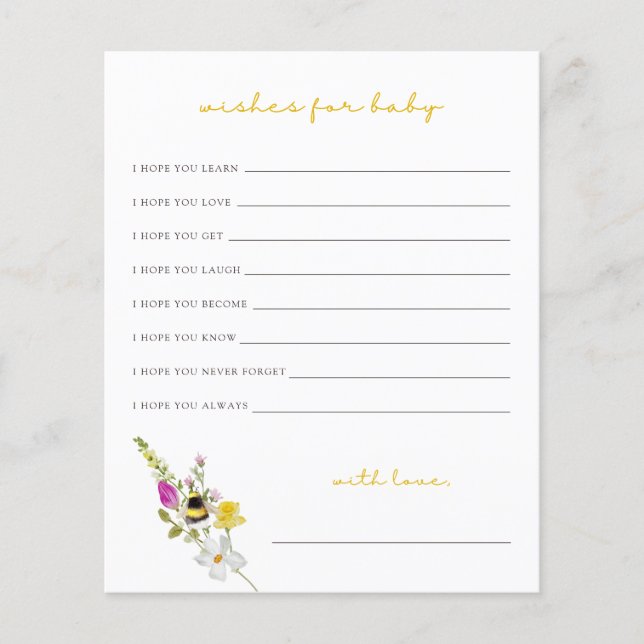 Mamãe quer Bee quer um Cartão de Bebê (Frente)