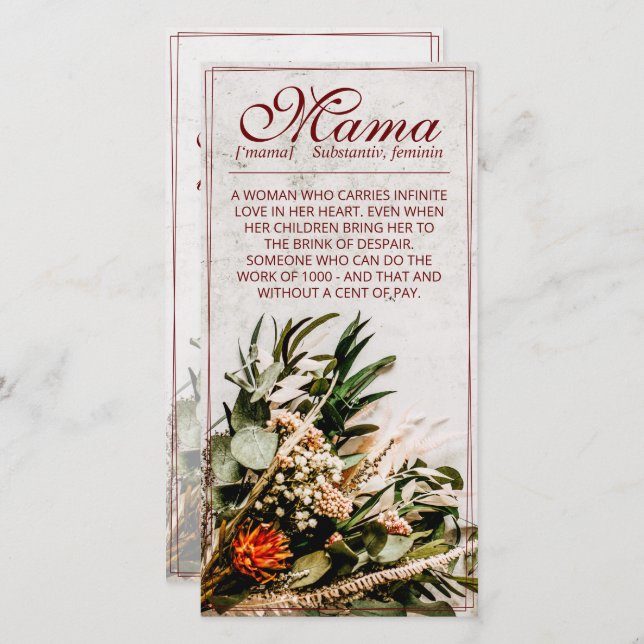 Mamãe - simplesmente insubstituível - Buquê (Frente/Verso)