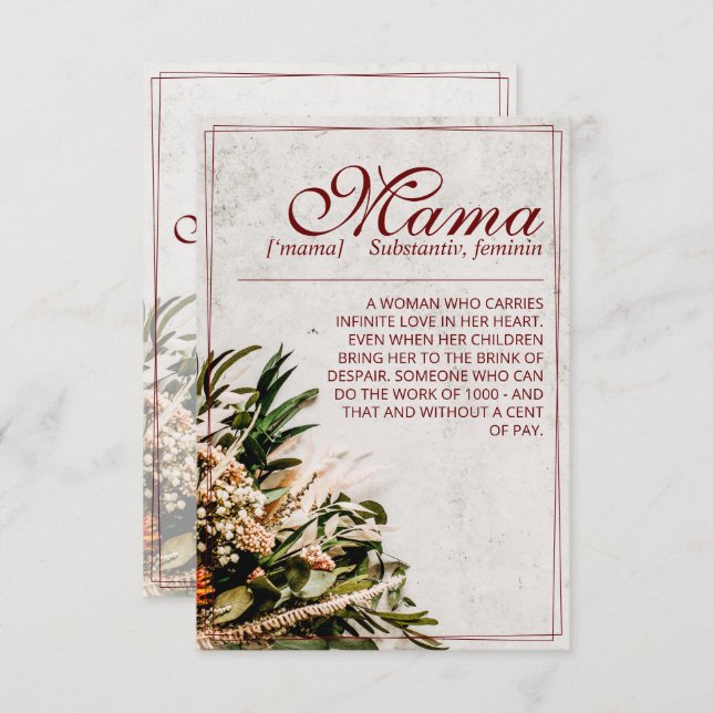 Mamãe - simplesmente insubstituível - Buquê (Frente/Verso)