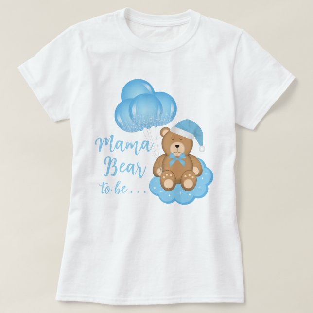 Mamãe Ursa Para Ser Uma Camiseta De Urso Chá de fr (Frente do Design)