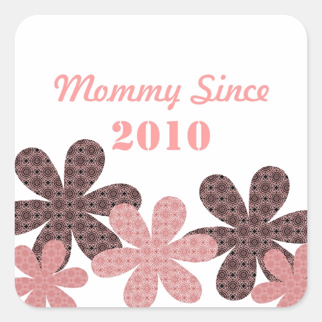 Mamães de Flor Personalizáveis Desde Autocolantes  (Frente)