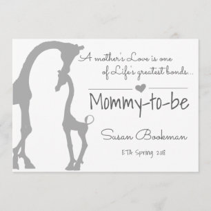 Mamães do girafa do bebê a ser anúncio da gravidez