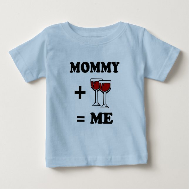 Mamães + Vinho = mim t-shirt do bebê (Frente)