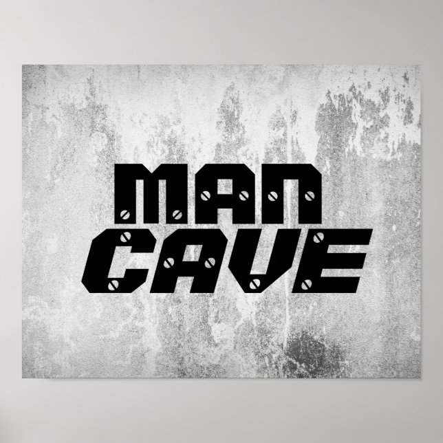 man cave cita poster bold text  cinza (Frente)