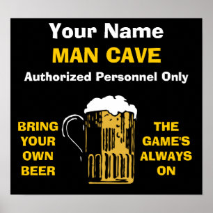 Man Cave Poster ADICIONAR SEU NOME