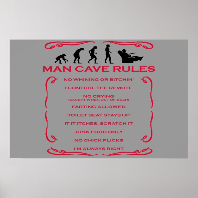 Man Cave Rules Poster (Frente)