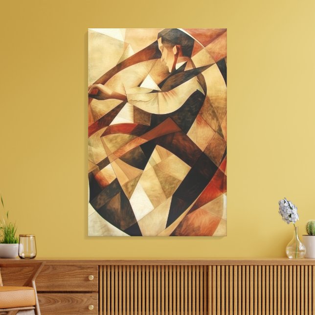 Man Enveloped in Abstraction Canvas (Insitu(Sala de estar))