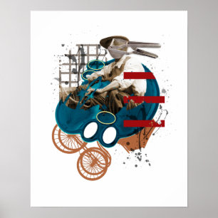 Man On Wheels Poster