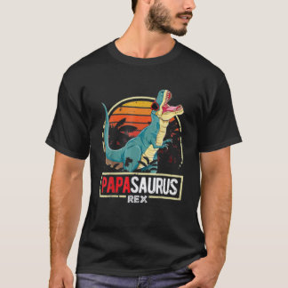 Man Papasaurus Rex Top For Men Retro Family Presen