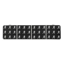 Man Runners Silhouette HeartBeat Line Black