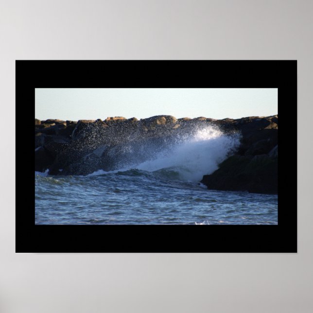 Manahawkin Waves Atingindo Jetty Poster (Frente)