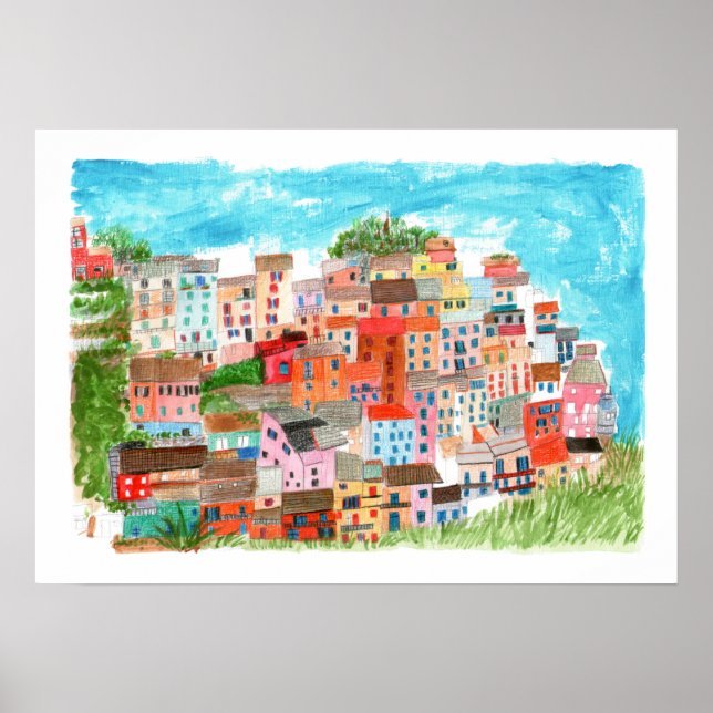 Manarola, Cinque Terre, Poster Itália (Frente)