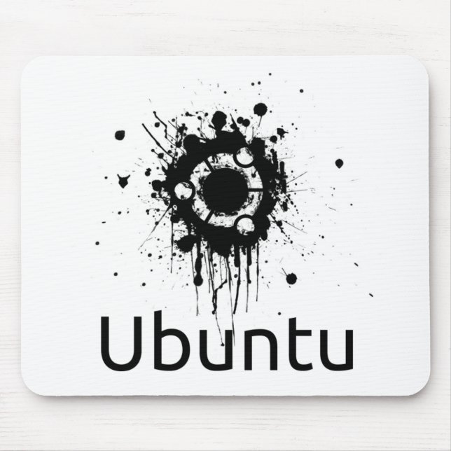 Mancha de tinta Mousepad de Ubuntu (Frente)