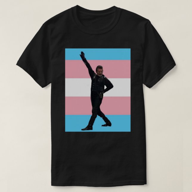 Manchas de Izzy trans flag T-Shirt Clássico.png (Frente do Design)