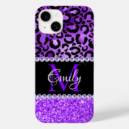 Manchas de leopardo preto e violeta Glam Monograma