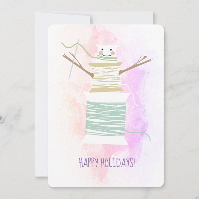 Manchas de linhas para costurar cartão de Natal do (Frente)