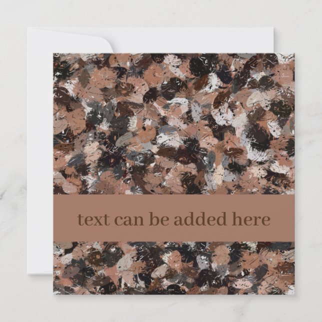 Manchas de tinta cinza, marrom e preta em cartão d (Frente)