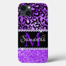 Manchas-leopardo negras e violetas Glam Monograma