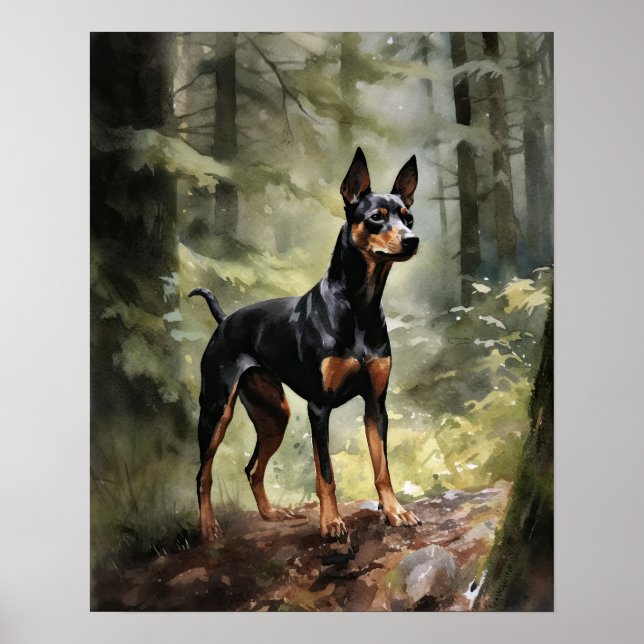 Manchester Terrier Dog Art Impressão (Frente)