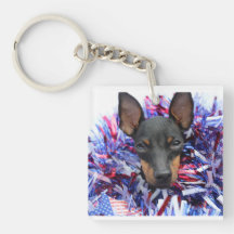 Manchester Terrier Red White Chaveiro