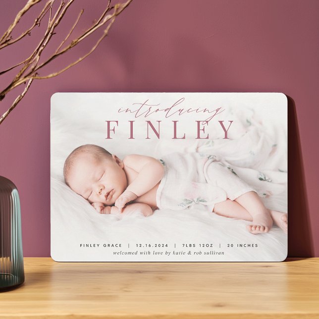 Manchete Elegante | Anúncio de nascimento de foto (Criador carregado)