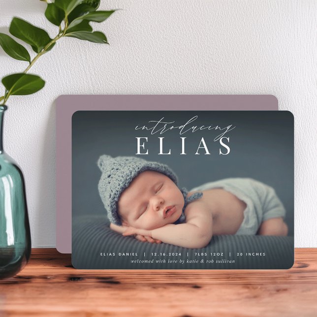 Manchete Elegante | Anúncio de nascimento de foto (Criador carregado)